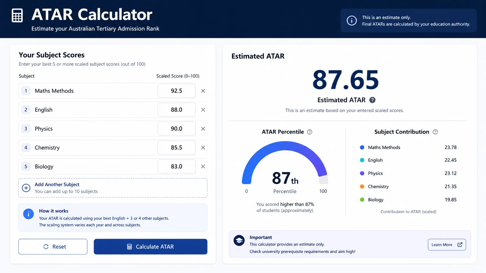 ATAR Calculator Explained: How Your ATAR is Calculated Step-by-Step